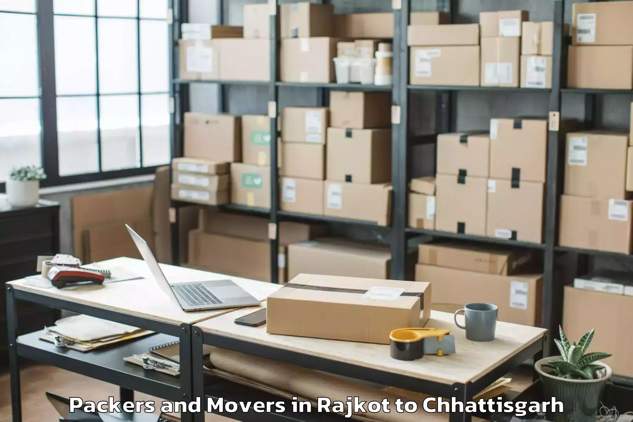 Top Rajkot to Pandit Ravishankar Shukla Univ Packers And Movers Available